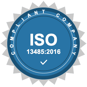 ISO 13485:2016 Compliant Company certification badge